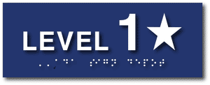 ADA-1042 Floor Level Stairwell Signs - Tactile Text and Grade 2 Braille - Blue