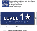 Stairwell Floor Level ADA Signs - 8" x 3" - Tactile Braille Sign thumbnail