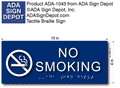 No Smoking ADA Signs - 10" x 4" thumbnail