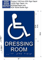 Wheelchair Accessible Dressing Room ADA Signs - 6" x 9" thumbnail