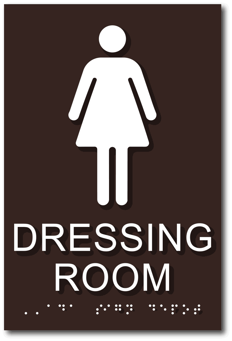 ladies dressing room Women's Sign with Raised Text, Female Symbol and Braille – ADA Sign Depot Decor