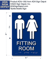 Unisex Fitting Room ADA Signs - 6" x 9" thumbnail