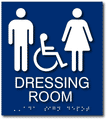 Unisex Wheelchair Accessible Dressing Room ADA Signs  - 8" x 9" thumbnail