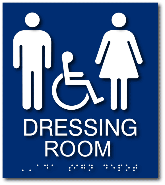 ADA-1053 Unisex Accessible Dressing Room Sign - Blue