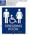 Unisex Wheelchair Accessible Dressing Room ADA Signs  - 8" x 9" thumbnail