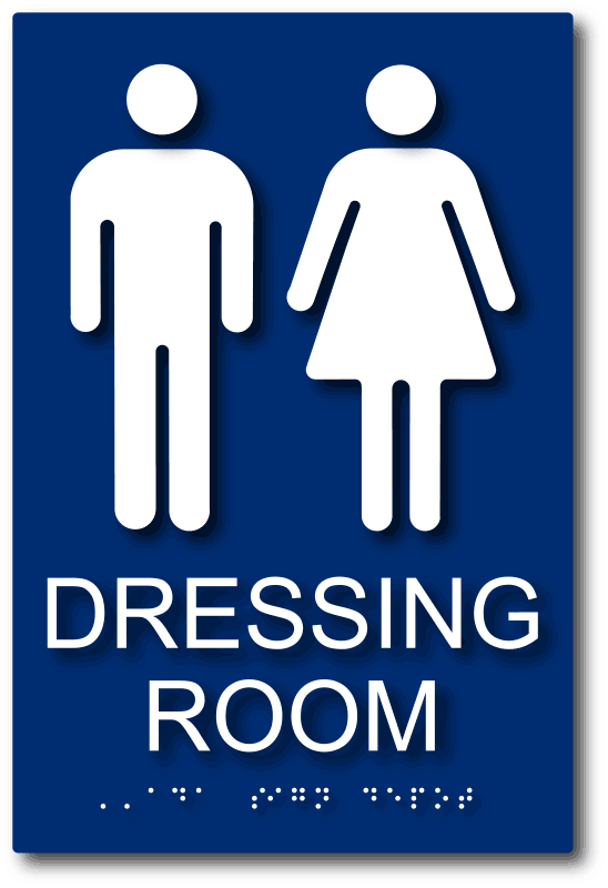 ADA-1054 Unisex Dressing Room Sign - Blue