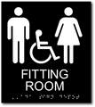 Unisex Wheelchair Accessible Fitting Room ADA Signs - 8" x 9" thumbnail