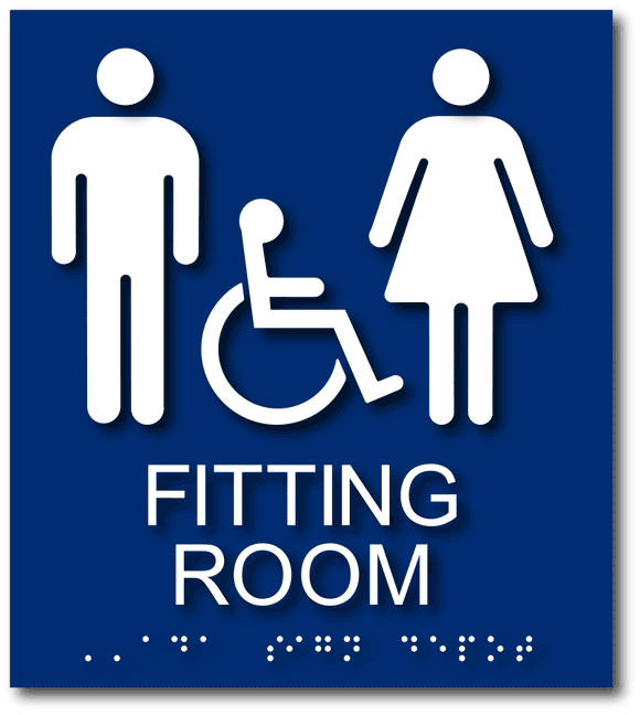 Fitting Room Sign for Unisex and Wheelchair Accessible Fitting Rooms