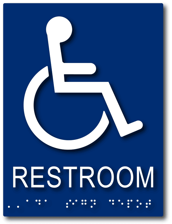 ADA-1056 Wheelchair Accessible Restroom Sign - Blue