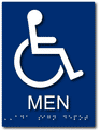 Wheelchair Accessible Mens Bathroom Braille ADA Signs - 6" x 8" thumbnail