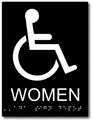 Wheelchair Accessible Womens Bathroom Braille ADA Signs - 6" x 8" thumbnail