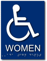 Wheelchair Accessible Womens Bathroom Braille ADA Signs - 6" x 8" thumbnail