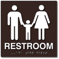 Unisex Family Restroom Braille ADA Signs - 8" x 8" thumbnail