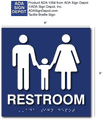 Unisex Family Restroom Braille ADA Signs - 8" x 8" thumbnail
