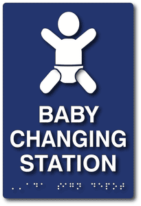 ADA-1061 ADA Compliant Diaper Changing Station Restroom Sign in Blue