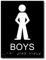 Boys Restroom Braille ADA Signs - 6" x 8" thumbnail