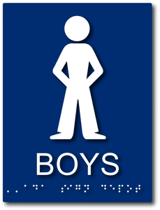 Boys Bathroom Sign - ADA Compliant Signs for Schools
