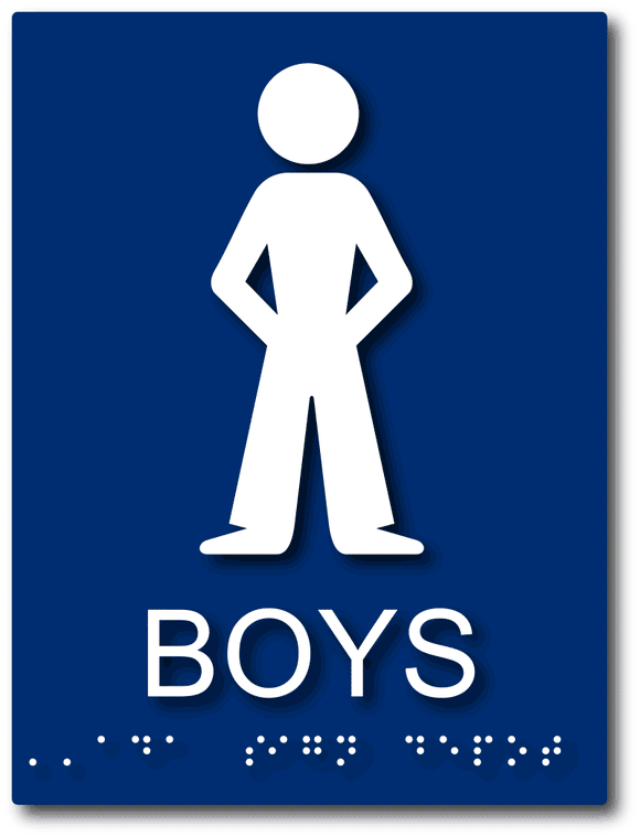 Boys Bathroom Sign - ADA Compliant Signs for Schools