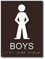 Boys Restroom Braille ADA Signs - 6" x 8" thumbnail