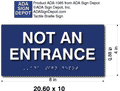 Not An Entrance Sign with Tactile Text and Braille - 10" x 4" thumbnail