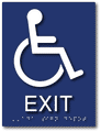 Wheelchair Accessible Exit ADA Signs - 6" x 8" thumbnail