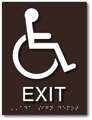 Wheelchair Accessible Exit ADA Signs - 6" x 8" thumbnail