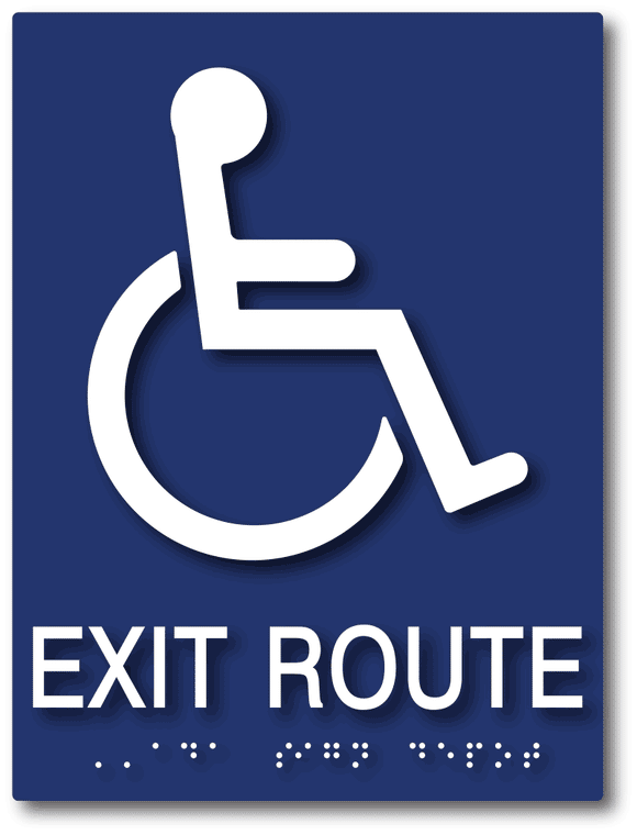 ADA-1069 ADA Compliant Wheelchair Accessible Exit Signs in Blue
