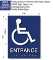 Wheelchair Accessible Entrance ADA Signs - 6" x 8" thumbnail