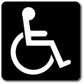 Wheelchair Symbol of Accessibility Sign - 4" x 4" x 1/16" ADA Sign thumbnail