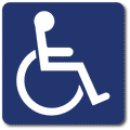 Wheelchair Symbol of Accessibility Sign - 4" x 4" x 1/16" ADA Sign thumbnail