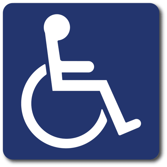 ADA-1074 Symbol of Accessibility for Tables, Cashier Stands, Countertops - Blue
