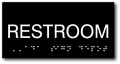 Unisex Restroom Tactile Text with Braille ADA Signs - 6" x 3" thumbnail