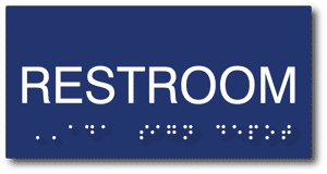 ADA-1080 Restroom Tactile Braille ADA Sign in Blue