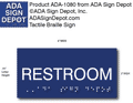 Unisex Restroom Tactile Text with Braille ADA Signs - 6" x 3" thumbnail