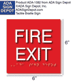 Fire Exit Braille Sign - 6" x 6" thumbnail