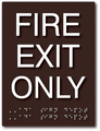 Fire Exit Only Braille Sign - 6" x 8" thumbnail