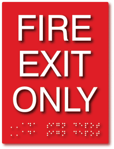 ADA-1083 Fire Exit Only Sign with Tactile Text and Grade 2 Braille