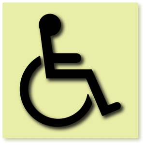 ADA-1084 LaserGlow International Symbol Of Accessibility Sign - Black