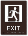 Exit ADA Signs with Running Person Symbol - 6" x 8" thumbnail