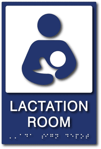 ADA-1099 Lactation Room Sign with Braille and Nursing Pictogram in Blue