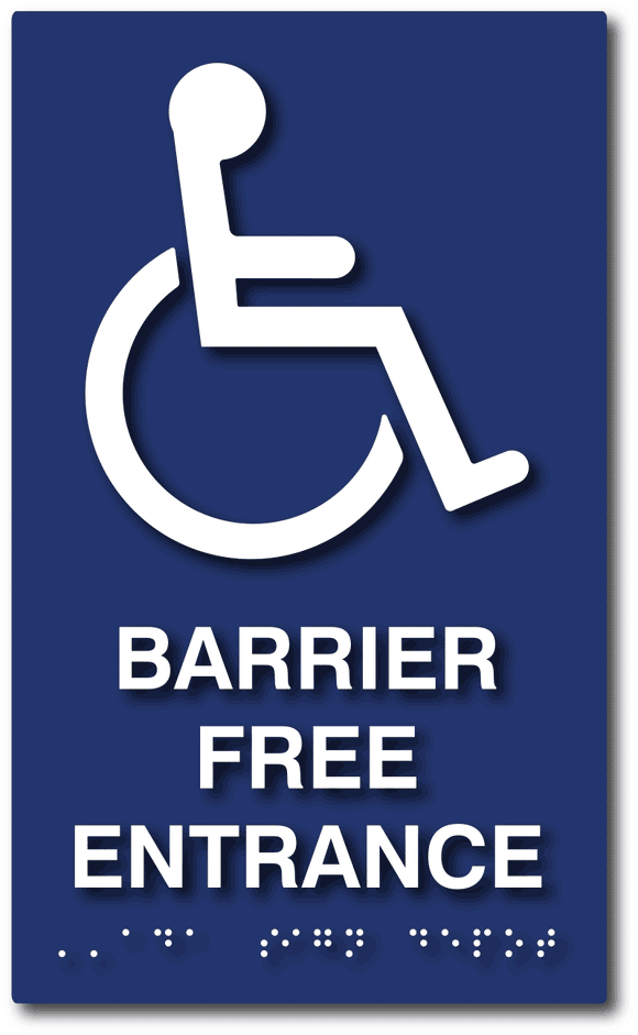 ADA-1100 Barrier Free Entrance Signs - Blue