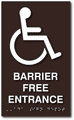 Wheelchair Symbol Barrier Free Entrance Sign - 6" X 10" thumbnail