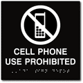 Cell Phone Use Prohibited ADA Sign - 6" x 6" thumbnail