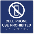 Cell Phone Use Prohibited ADA Sign - 6" x 6" thumbnail