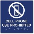 Cell Phone Use Prohibited ADA Sign - 6" x 6" thumbnail