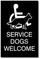 Service Dogs Welcome ADA Guide Sign - 6" x 10" thumbnail