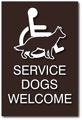 Service Dogs Welcome ADA Guide Sign - 6" x 10" thumbnail