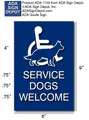 Service Dogs Welcome ADA Guide Sign - 6" x 10" thumbnail