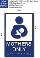 Nursing Mothers Only Child Nursing Room ADA Signs - 6" x 9" thumbnail