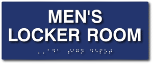 ADA-1109 ADA Compliant Mens Locker Room Sign - Blue